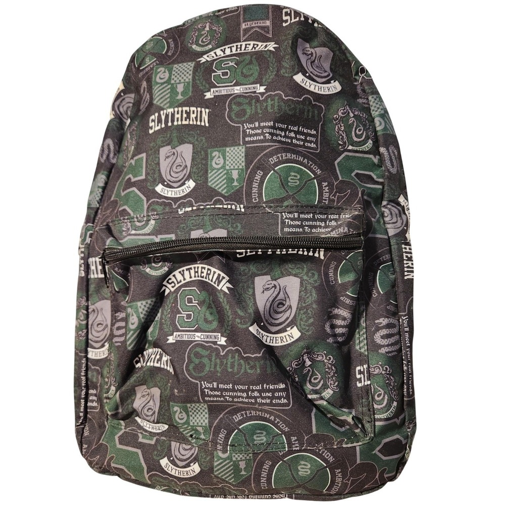 Harry Potter Black 17" Slytherin Backpack Soft‎ Case Adjustable Straps School